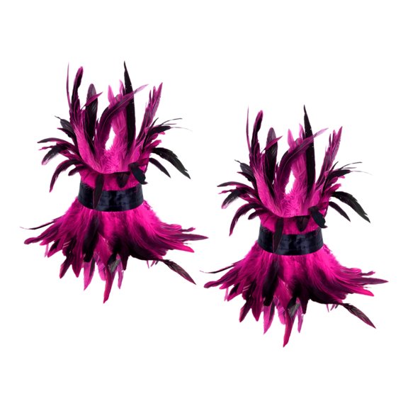 lnmuld Cute Leg Warmers Women's Gothic Punk Feather Ankle Leg Warmer Masquerade Party Dress Up Accessory Size:One Size