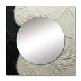 thumbnail image 2 of Designart "Monochrome Paint Merge Minimalism" coastal Square Mirror Wall Decor Coastal - Large Cream Square Bathroom Mirror - Square Printed Wall Mirror Art, 2 of 5