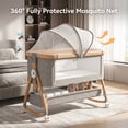 thumbnail image 5 of Chastar Bassinet, Foldable Bedside Bassinet with 6 Adjustable Heights and Mesh Panels, for Newborns, Gray, 5 of 8