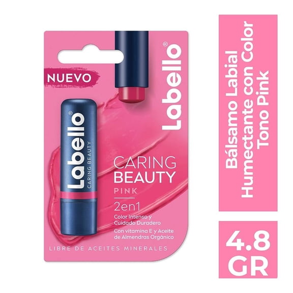 Bálsamo labial Labello Caring Beauty pink 4.8 g