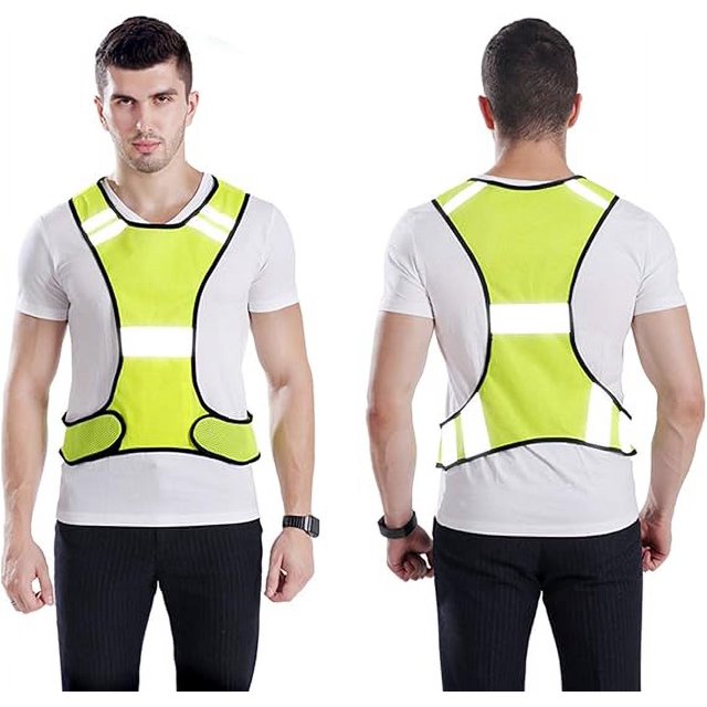 Chaleco reflectante, equipo reflectante ajustable de alta visibilidad para correr, andar en bicicleta y trotar