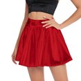 thumbnail image 2 of Bovxnpu Plus Size Skirts For Women, Women's Pleated Skater Skirt Basic Casual High Waisted Ruffles Flared Mini Skirts, Fashion Women's High Elastic Waist Mini Skirts XL, 2 of 6