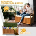 thumbnail image 6 of 43 Gallon Wooden Outdoor Storage Bench Deck Box, 2 in 1 Waterproof Outdoor Storage Box, Patio Storage Bench Cabinet for Furniture Cushions Tools Pool Toy Storage, Natural Wood Color, 6 of 10