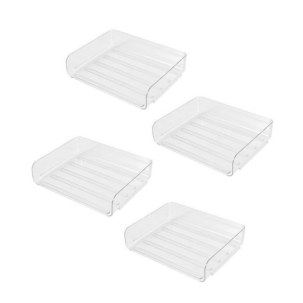 Bandeja de papel de carta de 4 piezas, organizador y organizador de almacenamiento, estante clasificador de papel para oficina Borrado horizontal