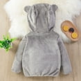thumbnail image 3 of Hotiary Toddler Children Boys and Girls Autumn and Winter Clothing Bear Ears Long Sleeved Hoodie Warm Double-Sided Flannel Coat 1-6T, 3 of 8