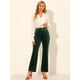 thumbnail image 3 of Pantalones de Monos con Botones de Lunares y Pierna Ancha con Cinturón de cintura Alta de terciopelo para mujer Verde L, 3 of 6