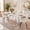 B-White&Black, variant on 78.7" Dining Table Set with 4 Chairs White PU Silver Legs MDF for Kitchen