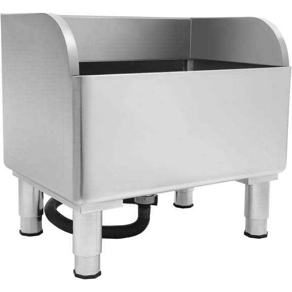 Miumaeov Commercial Mop Sink Stainless Steel Mop Sink with Legs Floor Mop Sink with Drainage Mop Sink with Baffle Adjustable Foot Height