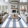 thumbnail image 4 of 5x7 Washable Area Rug, Nautical Anchor Non-Slip Large Rectangle Rug for Living Room Bedroom, Sky Blue and White Striped Indoor Floor Mat for Home Decor, 4 of 9