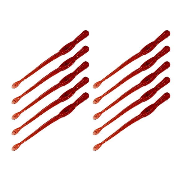 huanledash 10Pcs 7cm Soft Bait Spiral Pattern Fast Fish Gathering Simulation Angling PVC Long Tail Breadworm Worm Fake Bait Outdoor Fishing