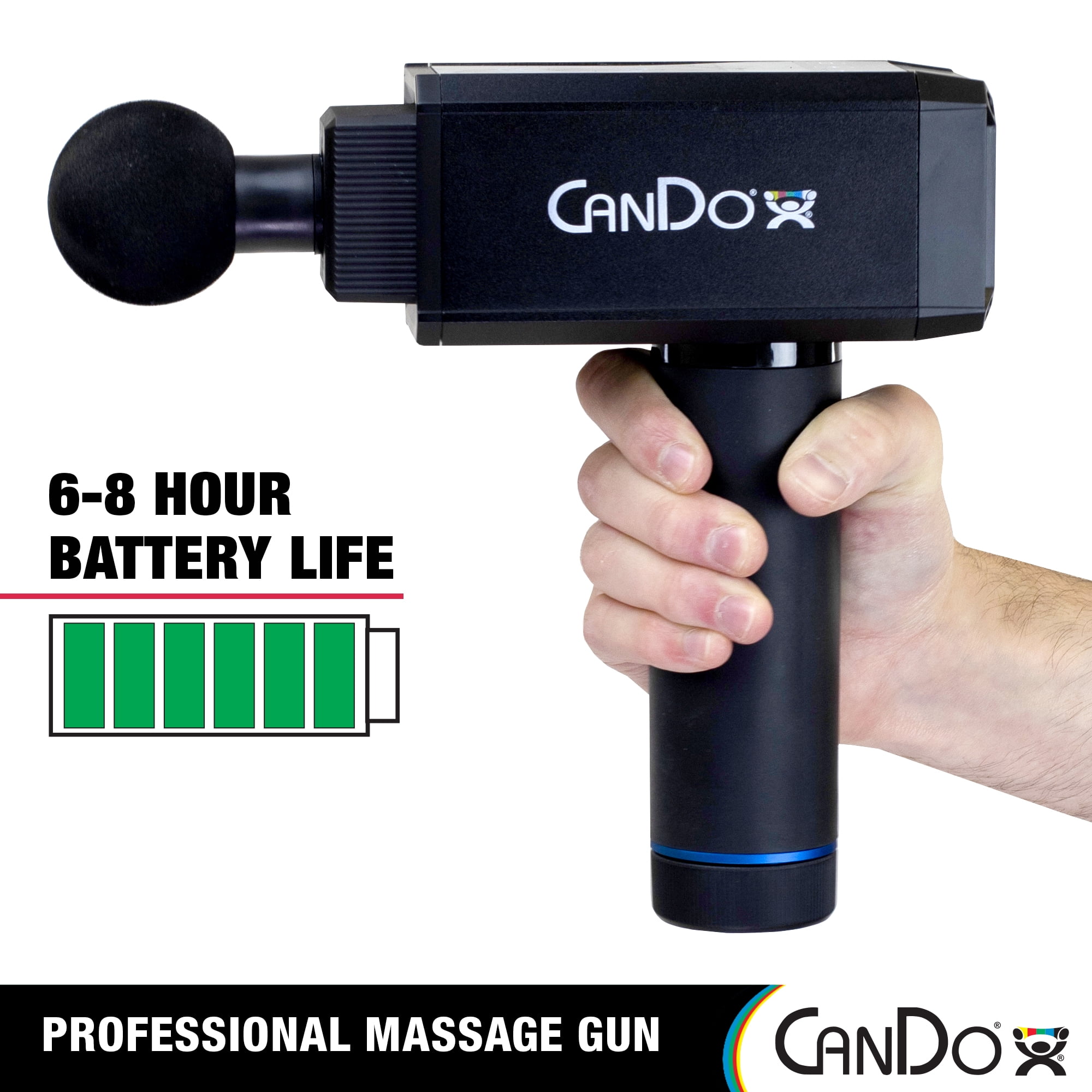 CanDo Massage Gun Complete Set - Handheld Deep Tissue Percussion Premium Professional Muscle Massager For Neck, Back, Body Pain Relief and Muscle Soreness with 6 UniqueMassage Head Attachments