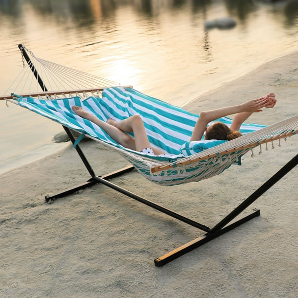 Zupapa Hammock with Stand 450lbs Capacity, Indoor Outdoor Use Pad and ...