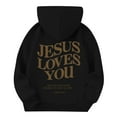 thumbnail image 4 of EANJE Love Like Jesus Hoodie Kids Long Sleeve Jesus Loves You Cute Sweatshirts Drawstring Pullover Trendy Girls Hoodies Kids 10-12 Years Black 11-12Y, 4 of 6