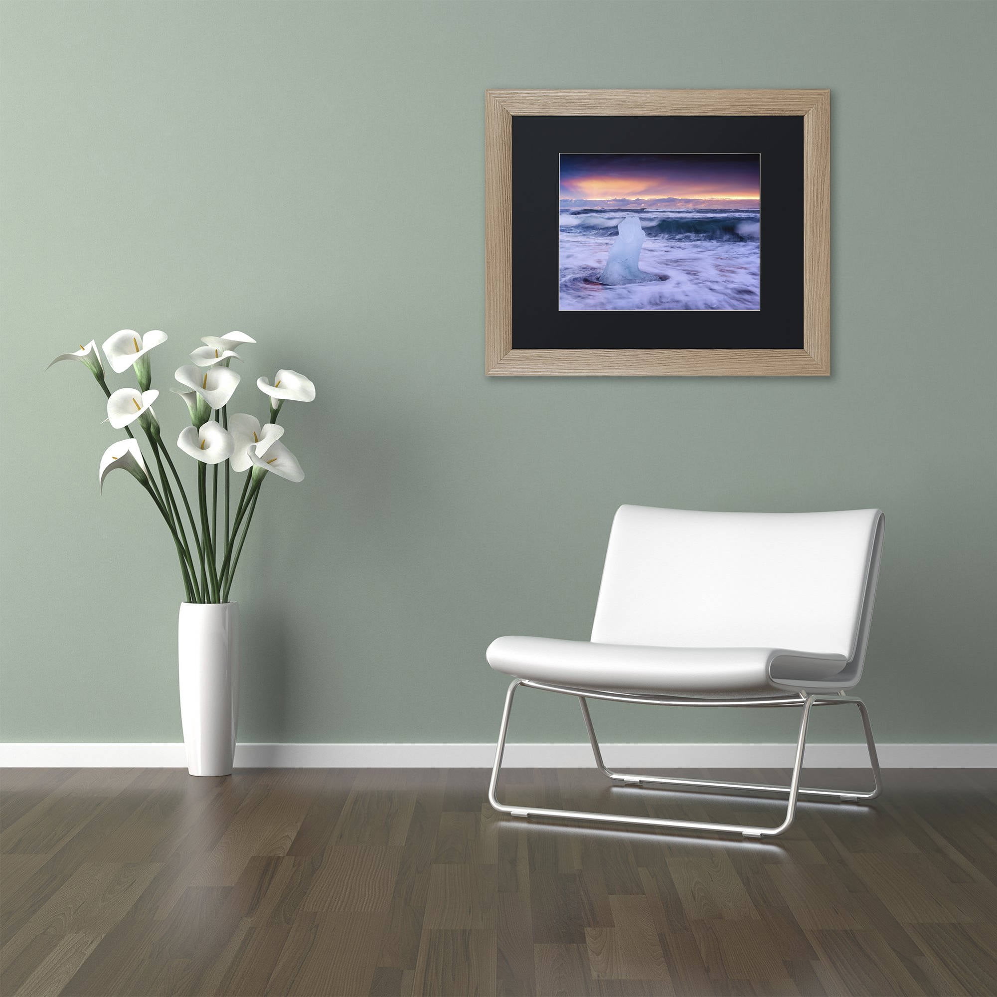 Trademark Fine Art "Ice Sculpture" Canvas Art by Michael Blanchette Photography Black Matte, Birch Frame