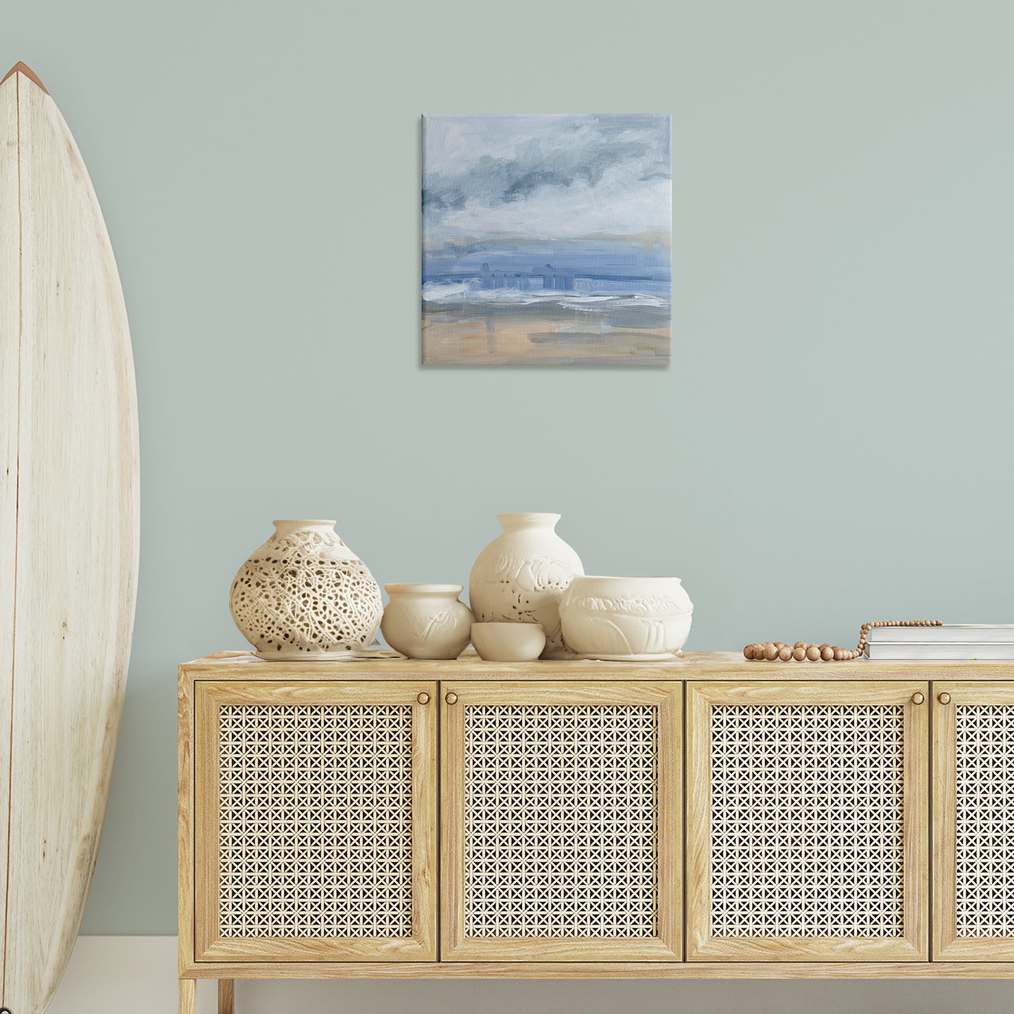 Stupell Industries Abstract Beach Scenery Coastal Painting Gallery Wrapped Canvas Art Print Wall Art, 24 x 24