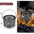thumbnail image 3 of 22pcs Camping Cookware Mess Kit Large Size Hanging Pot Pan Kettle with Base Cook Set for 4 Cups Dishes Forks Spoons Kit for Outdoor Camping Hiking and Picnic, 3 of 8