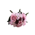 thumbnail image 1 of Xingzhi Artificial Flowers Bouquet Fake Hydrangea Heads Realistic Roses Party Home Decorative Table Wedding Display Decoration Light Purple, 1 of 6