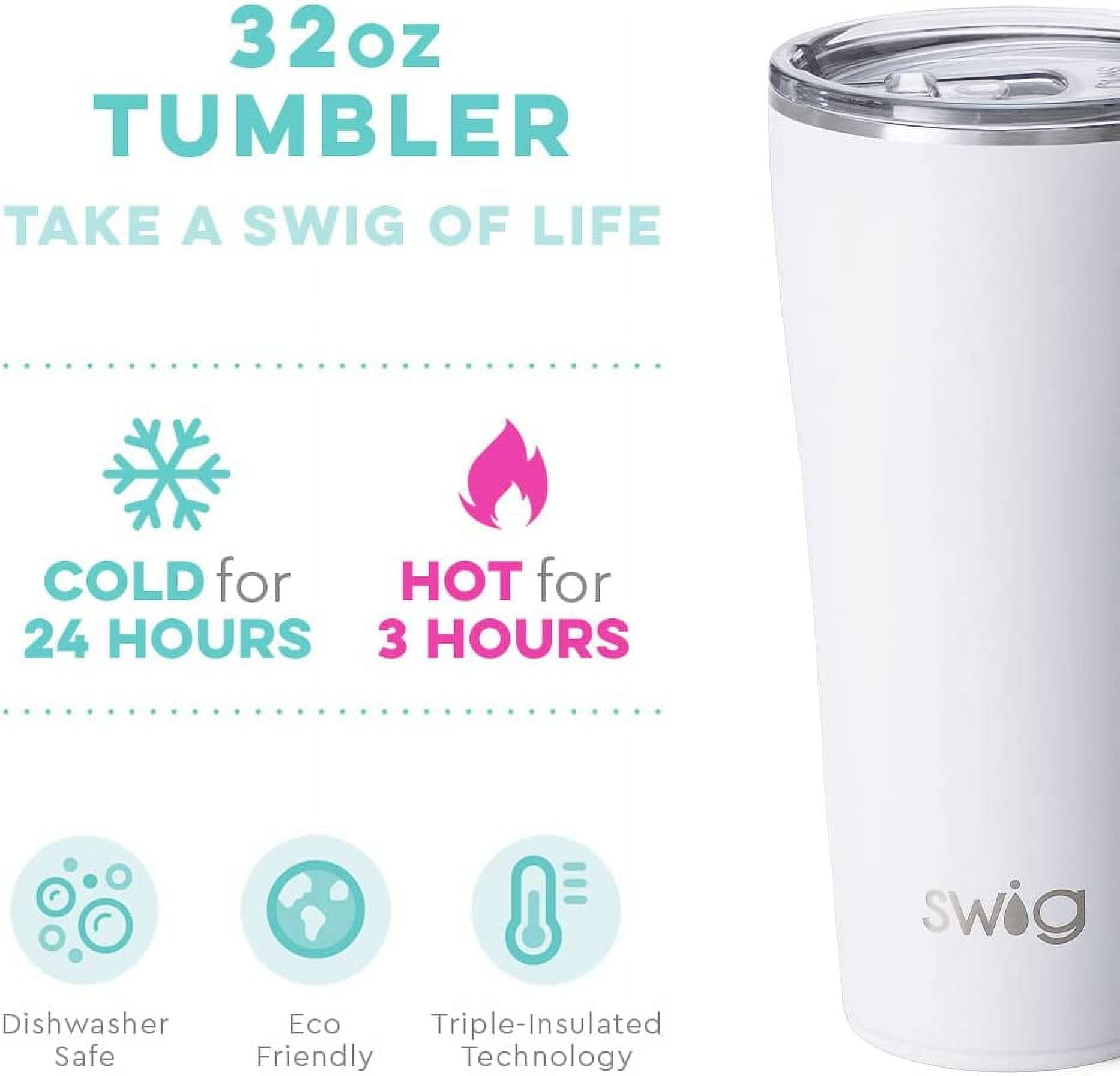 Swig Life Tumbler - Moon Shine Insulated Stainless Steel - 32oz - Dishwasher Safe with A Non-Slip Base