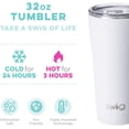 thumbnail image 2 of Swig Life 32oz Tumbler | Insulated Stainless Steel Travel Tumbler | White, 2 of 9