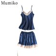 thumbnail image 1 of Nuevo 4 traje Sra. Pijamas de seda sexy Ropa de ocio Camisón Mujer Bud Pijamas de seda Trajes Primavera y verano xuanjing unisex, 1 of 2