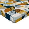 thumbnail image 4 of Ambesonne Retro Fitted Sheet, Grungy Quarter Circles Art, Twin Size, Dark Yellow Orange and Blue, 4 of 5