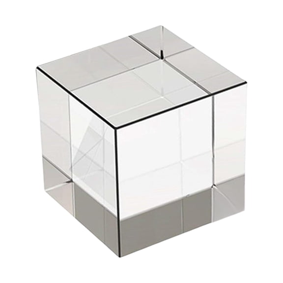 Crystal Glass Cube Science Gadgets Desktop Decor Birthday Gifts Optical