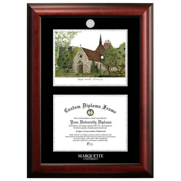 Campus Images WI999LSED-129 12 x 9 in. Marquette University Silver Embossed Diploma Frame with Lithograph