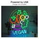 thumbnail image 4 of Letrero De Neón Vegan Con Luz LED Regulable Para Negocios, Restaurantes, Tiendas, Cafeterías, Fiestas Y Decoración Del Hogar 42.5cmx37cm, 4 of 6