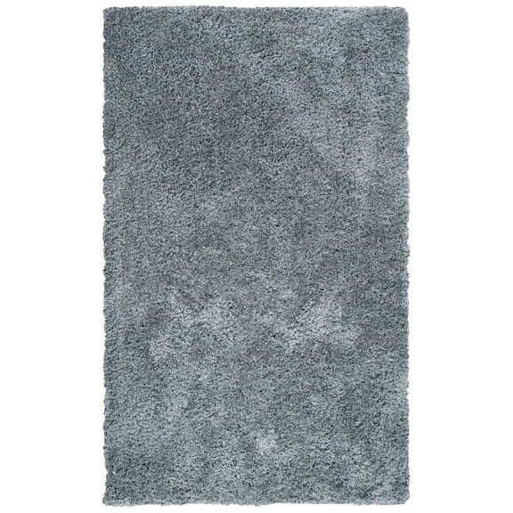 SAFAVIEH New Orleans Ivory Solid Shag Area Rug, Grey, 9' x 12'