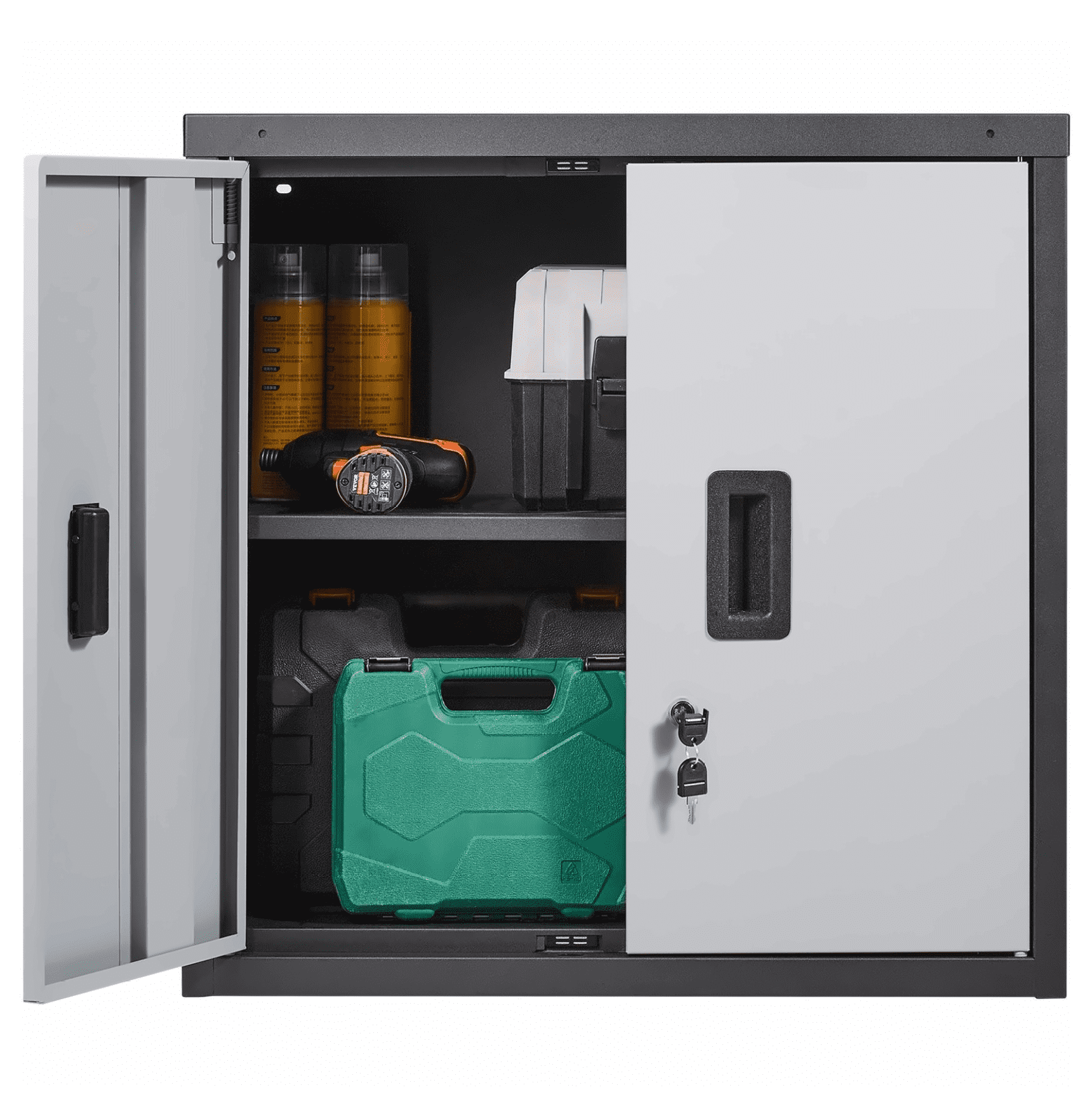 Hyper Tough Plastic 4-Shelf Garage Storage Utility Cabinet, Black