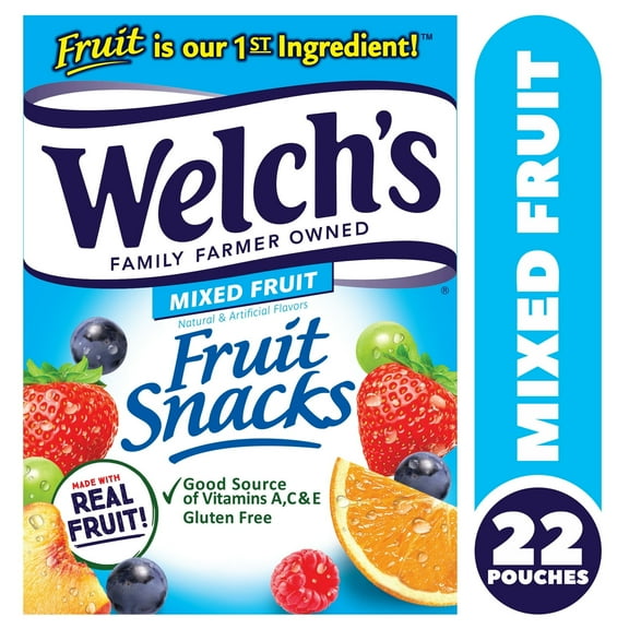 Welch’s Fruit Snacks, Mixed Fruit, 0.8 oz, 22 Count (Pack of 2)