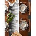 thumbnail image 2 of Table Runner Dresser Scarves 72 Inch Long, Modern Art Forest Trees Shadow Scene Linen Dining Table Runners Gradient Black Grey White Tabletop Scarf for Wedding Holiday Party Kitchen, 2 of 7