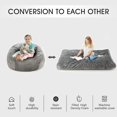 thumbnail image 3 of HABUTWAY Bean Bag Chairs, Variable Shape from Bean Bag to Bed, Convertible Bean Bag Chair for Home, Bedroom, Living Room Grey,King, 3 of 6
