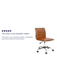 thumbnail image 5 of BizChair Low Back Designer Armless Brown Ribbed Swivel Task Office Chair with Black Frame and Base, 5 of 14