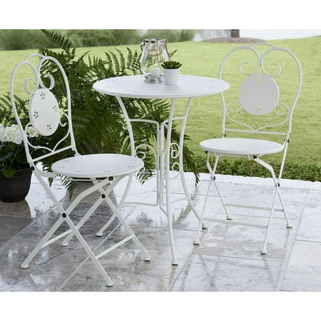 COSCO Outdoor Living 3 Piece Small Space Bistro Patio Set, Table And COSCO Outdoor Living 3 Piece Small Space Bistro Patio Set, Table and Folding Chairs, - COSCO Outdoor Living 3 Piece Small Space Bistro Patio Set, Table And
