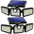 thumbnail image 1 of Solar Lights Outdoor, 128 LED Wireless LED Solar Motion Sensor Lights Outdoor; 3 Adjustable Heads, 270° Wide Angle Illumination- 2, 1 of 7