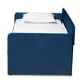 thumbnail image 4 of HomeStock Lakeside Living Modern and Contemporary Transitional Grey Velvet Fabric Upholstered and Button Tufted Twin Size Daybed with Trundle, 4 of 7