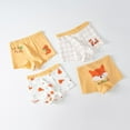 thumbnail image 2 of Boys Underwear 1-2 Years Combed Breathable Pure Cartoon Flat Angle Baby Four Corner 4Pcs Comfortable Stretchy Breathable Lightweight Delicate Daily Boxer Briefs, 2 of 7