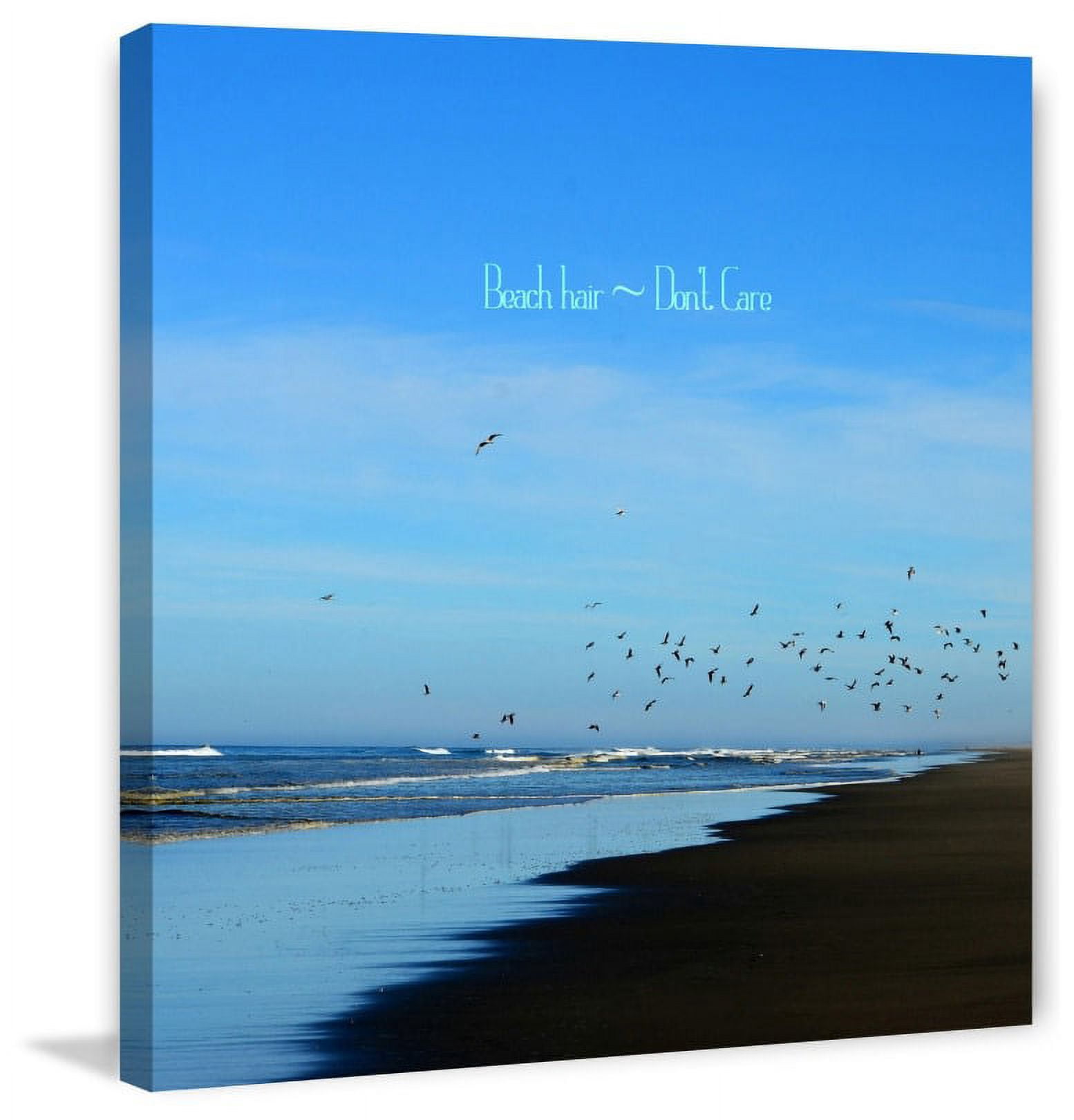 "Beach Hair Text" Painting Print on Wrapped Canvas