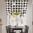 thumbnail image 3 of Easter Bunny Balloon Curtains for Windows, Bedroom Curtains 54 Inch Length, Spring Easter Eggs Floral White Black Plaid Tie Up Curtains Panels Thermal Insulated Bathroom Curtains Window 42"x54", 3 of 8