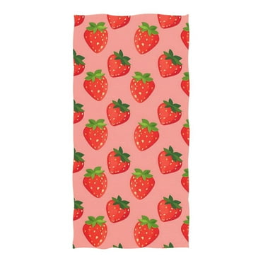Cute Strawberries Beach Towel Oversized 74"x37" Pool Towels Soft Absorbent Extra Large Quick Drying for Bathroom