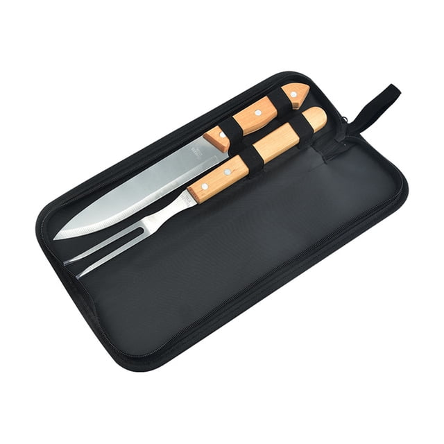 Senderismo Herramientas de cocina de barbacoa A la parrilla de acero inoxidable BBQ BBQ Set Lavable Portátil Mochila Picnic con bolsa de almacenamiento 2pcs / set Eigraketly OD011040-01