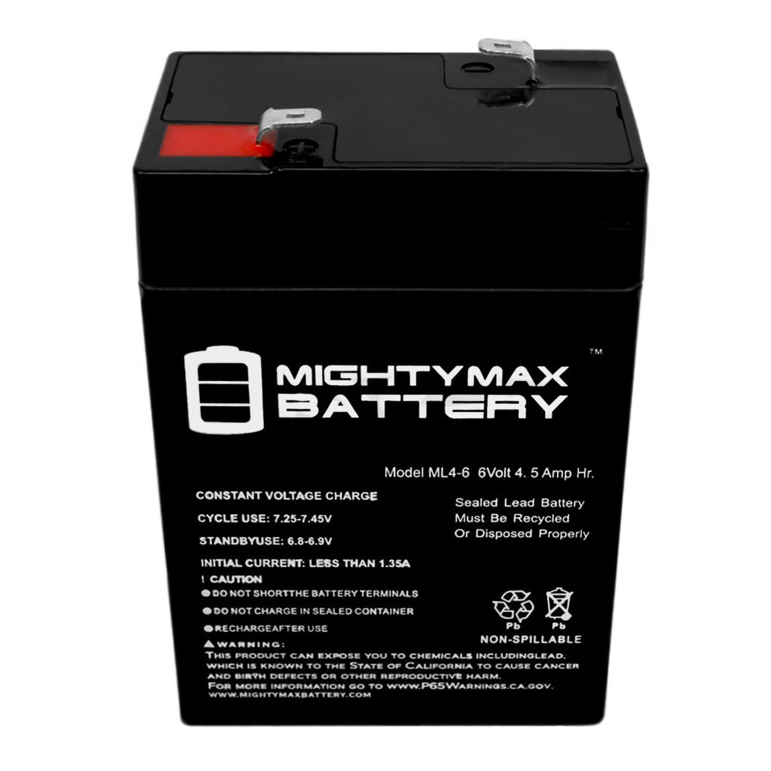 10 Pack 6V 4.5AH Replacement Battery for YT-645 with F1 Terminal ML4-6 
