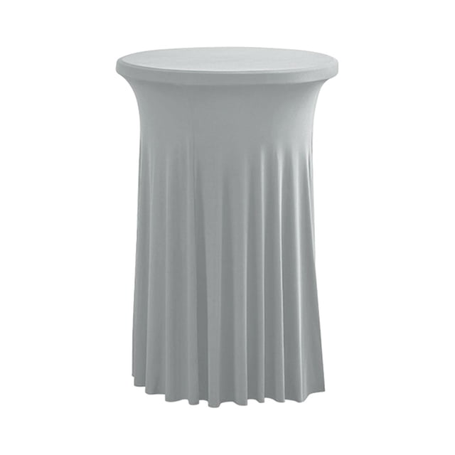 Mantel de cóctel, cubierta de mesa de cóctel reutilizable, elástica, decorativa con faldones, mantel para mesa de fiesta, banquete, decoración. Gris claro
