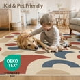 thumbnail image 4 of ODIKA 4'x6' Beige Multicolor Geometric Abstract Washable Area Rug Contemporary Mid Century Scattered Shapes Arches Circles Forms for Dorm Room, Small Living Stain Resistant Low Profile, Easy Care, 4 of 7