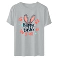 thumbnail image 6 of Zedker Easter Tops for Womens 2026 Spring Summer Casual Pullover Printed T-Shirt with Round Neck and Short Sleeves Gray L, 6 of 6