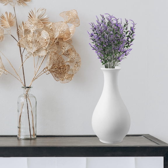 NIYANGLE 15pcs Artificial Lavender Flower Bunch with Realistic Leaf Texture Indoor Decor