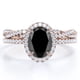 thumbnail image 1 of JeenMata Juego de Novia con Forma de Infinito Retorcido de Diamante Negro Cultivado en Laboratorio de 1,75 Quilates y Moissanita Engastado con Halo Pavé en Baño de Oro Rosa de 18 K sobre Plata, 1 of 6