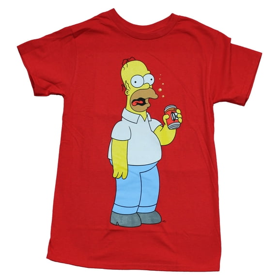 The Simpsons Mens T-Shirt - Homer Duff Beer Burp & Logo