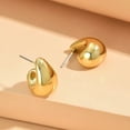 thumbnail image 3 of Stainless Steel Chunky Thick Golden Water Drop Dupes Statement Earrings for Women, 3 of 5